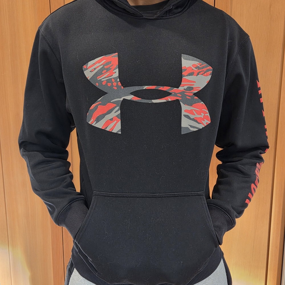 Under Armour Black Hoodie with Red Logo
